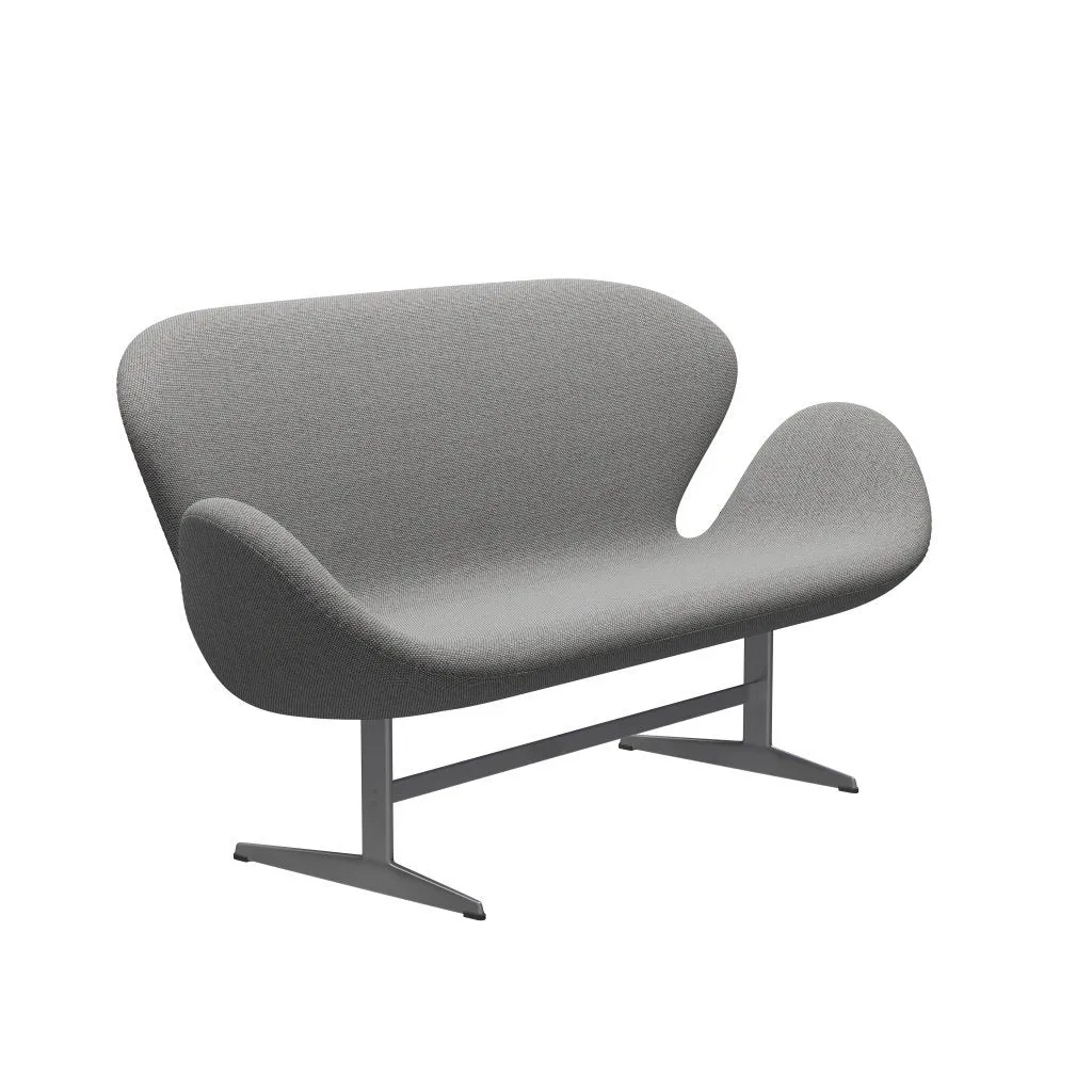 Fritz Hansen Swan™ Sofa 2 Seater, Silver Grey/Re Wool Wool White/Natural