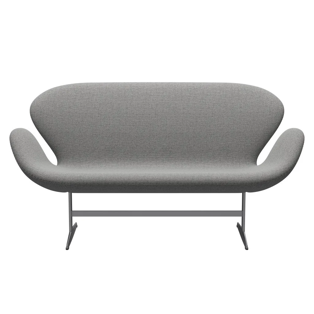 Fritz Hansen Swan™ Sofa 2 Seater, Silver Grey/Re Wool Wool White/Natural