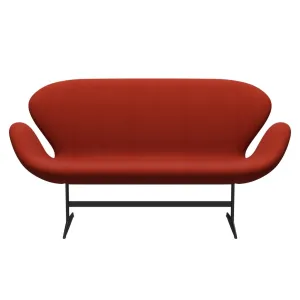 Fritz Hansen Swan™ Sofa 2 Seater, Warm Graphite/Fame Orange Red