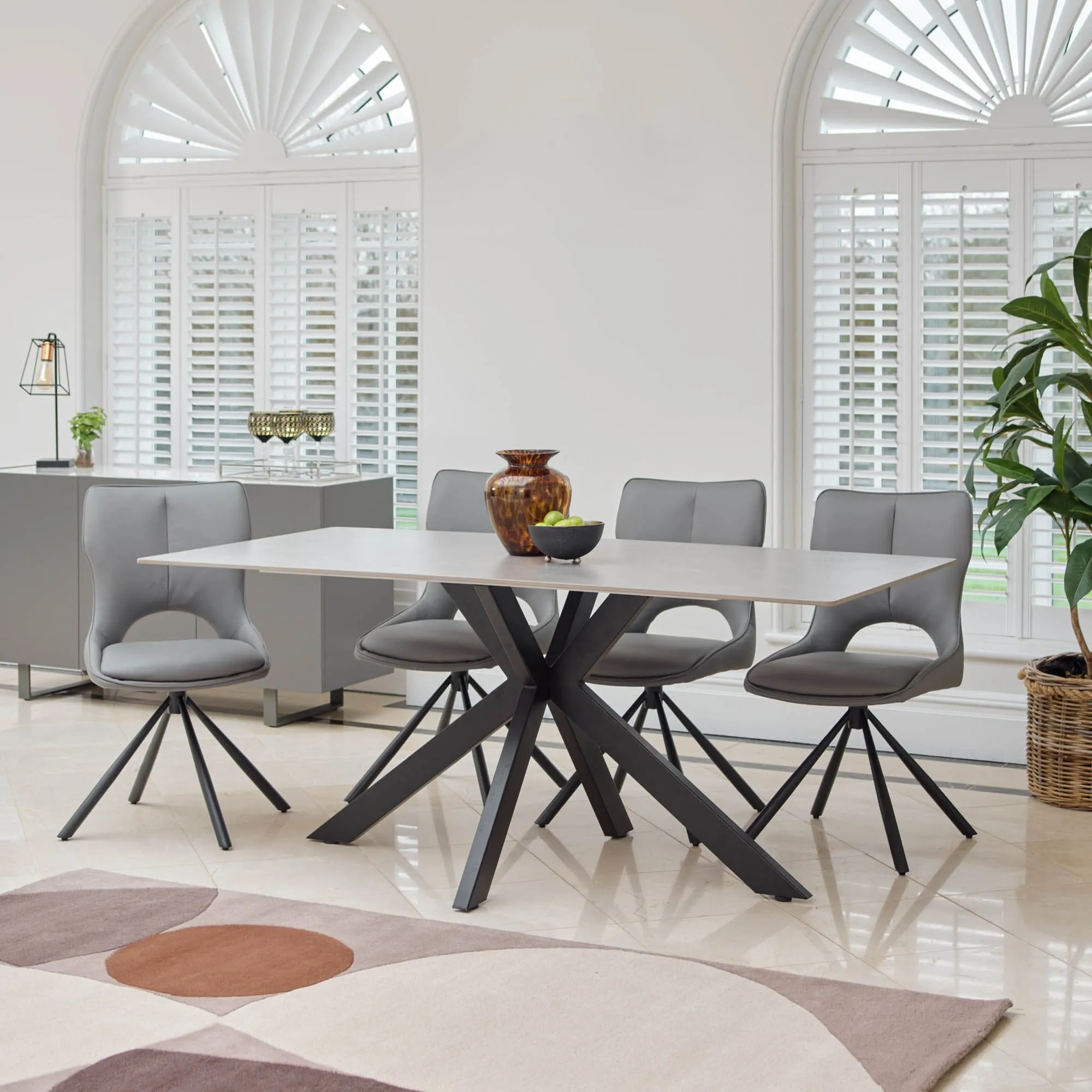 Grigio - 180cm Dining Table Matte Grey Sintered Stone