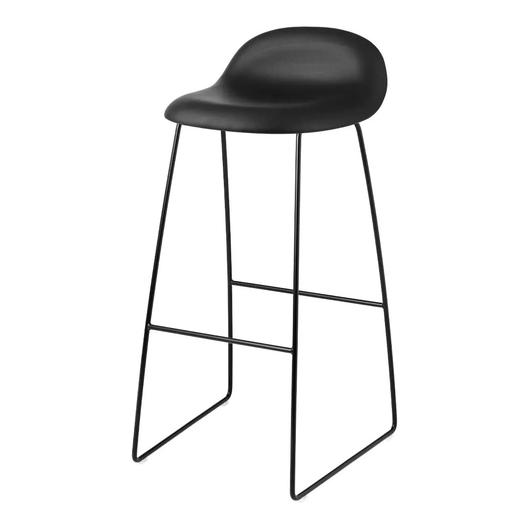 Gubi 3D Bar Stool - Sledge Base - Fully Upholstered