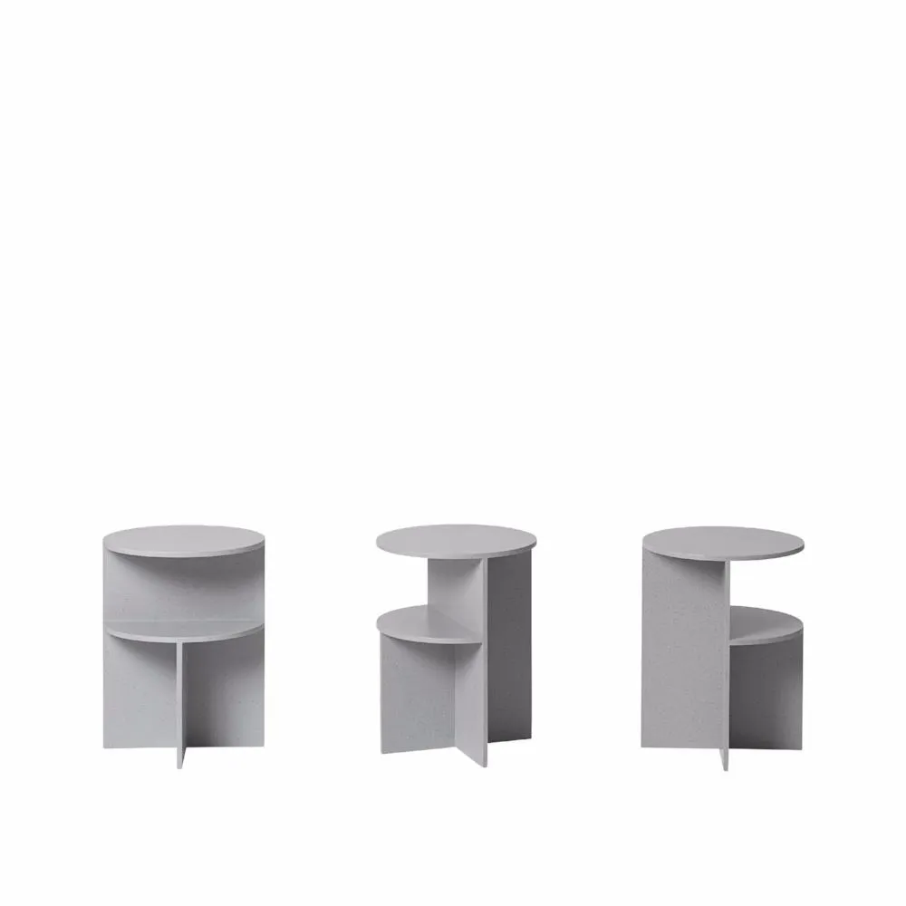 Halves Side Table by MSDS, Light Grey