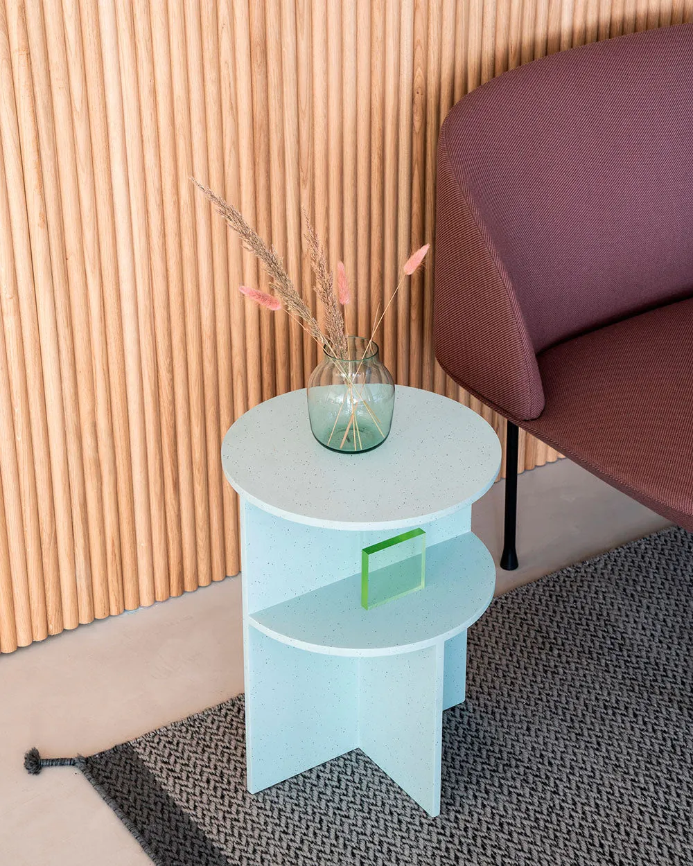 Halves Side Table by MSDS, Sage Green