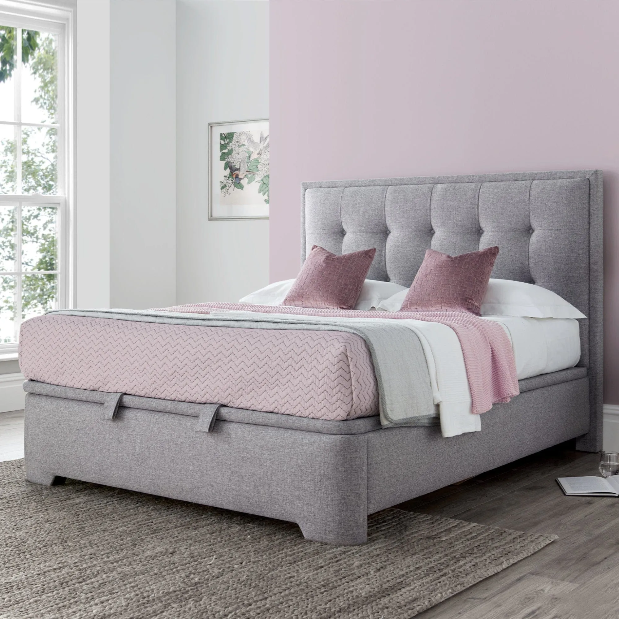 Heidi - Ottoman Bed Frame In Marbella Grey