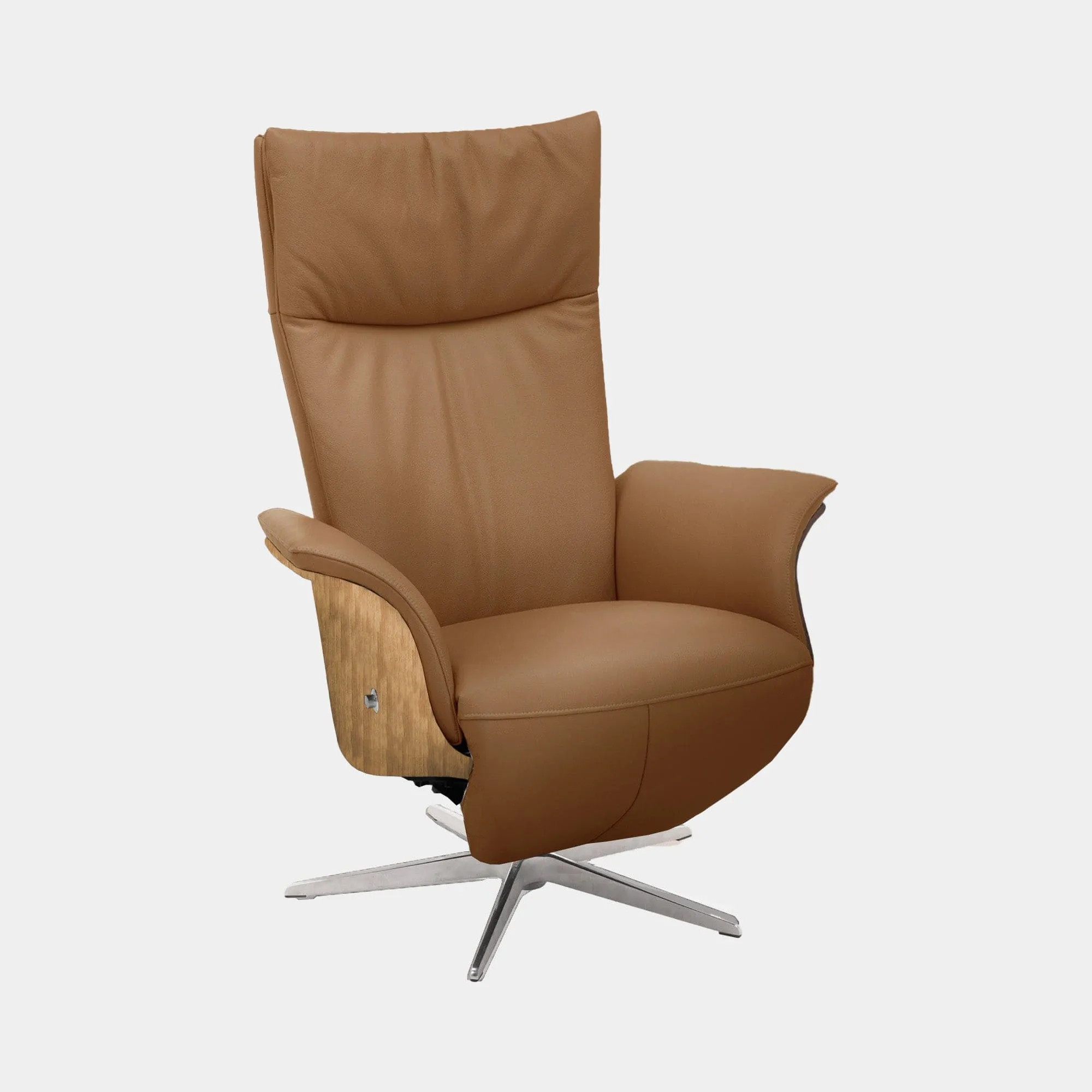 Helsinki - Medium Swivel Power Recliner Chair In Semi Aniline Leather
