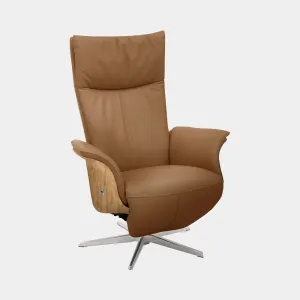 Helsinki - Medium Swivel Power Recliner Chair In Semi Aniline Leather