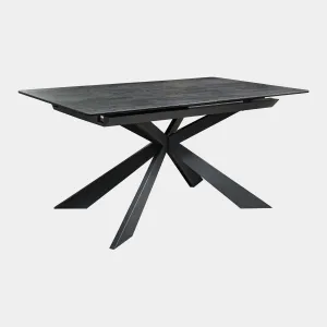 Imperia - 160cm Extending Dining Table In Dark Grey Ceramic