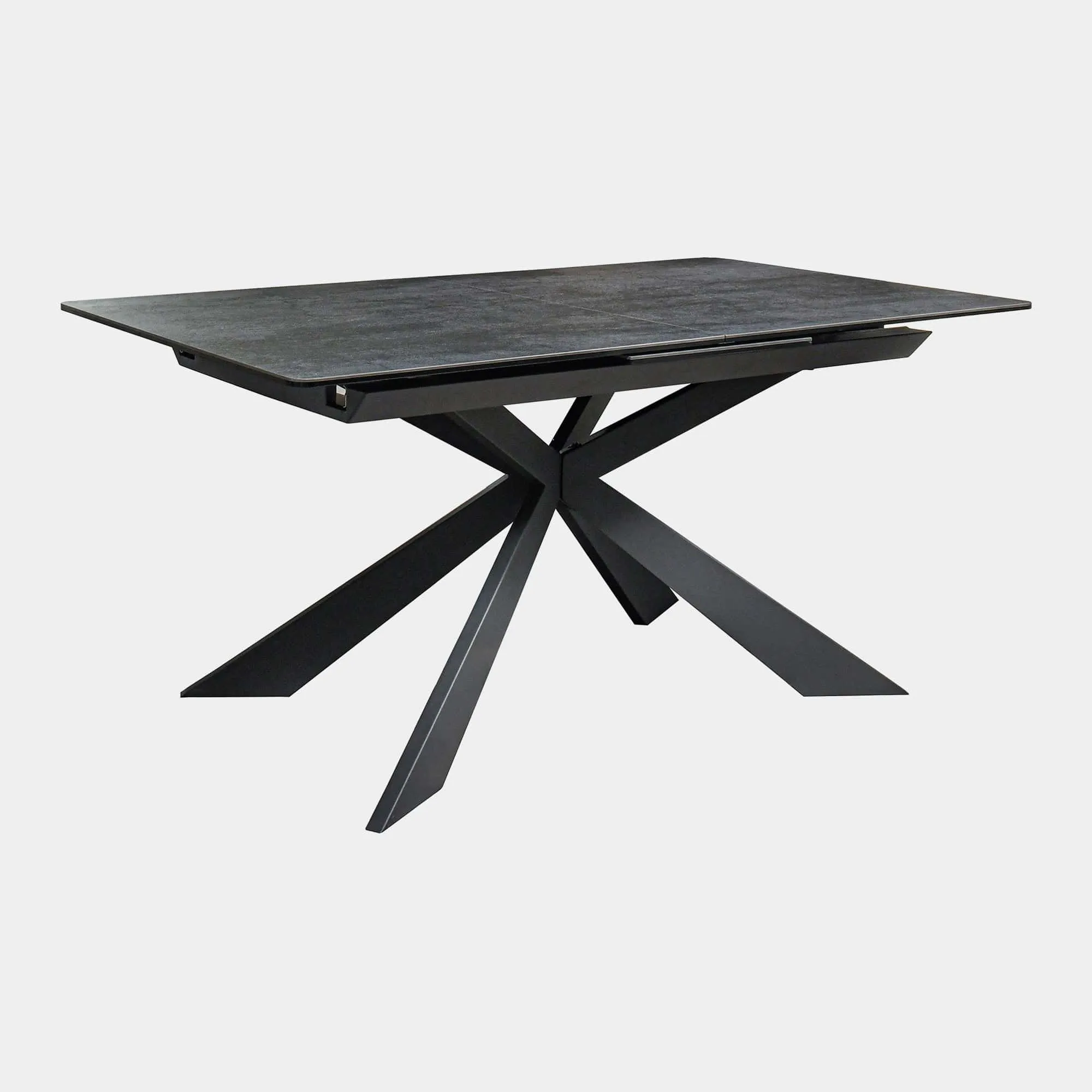 Imperia - 160cm Extending Dining Table In Dark Grey Ceramic
