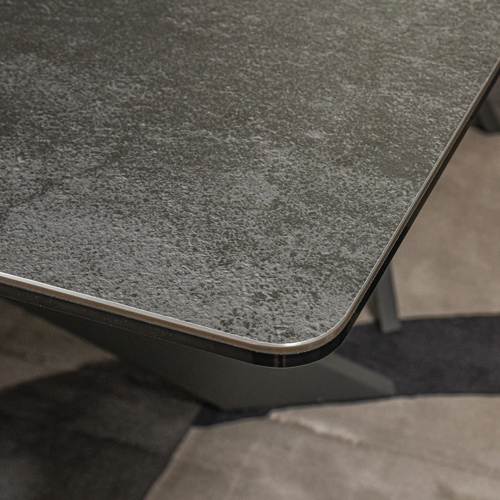 Imperia - 160cm Extending Dining Table In Dark Grey Ceramic