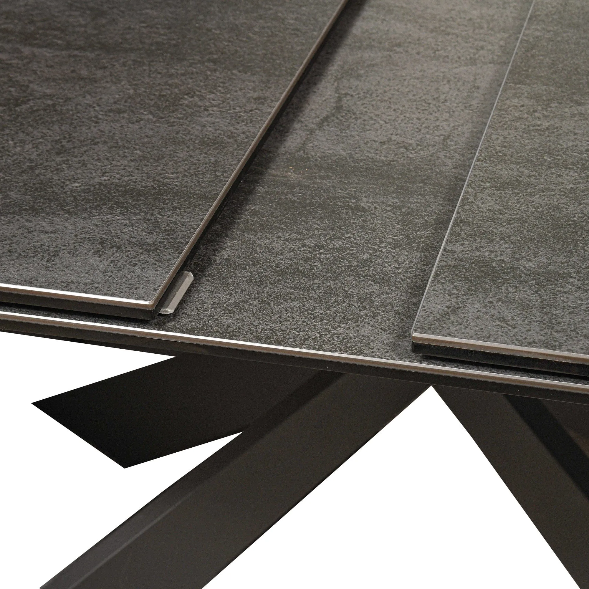 Imperia - 160cm Extending Dining Table In Dark Grey Ceramic