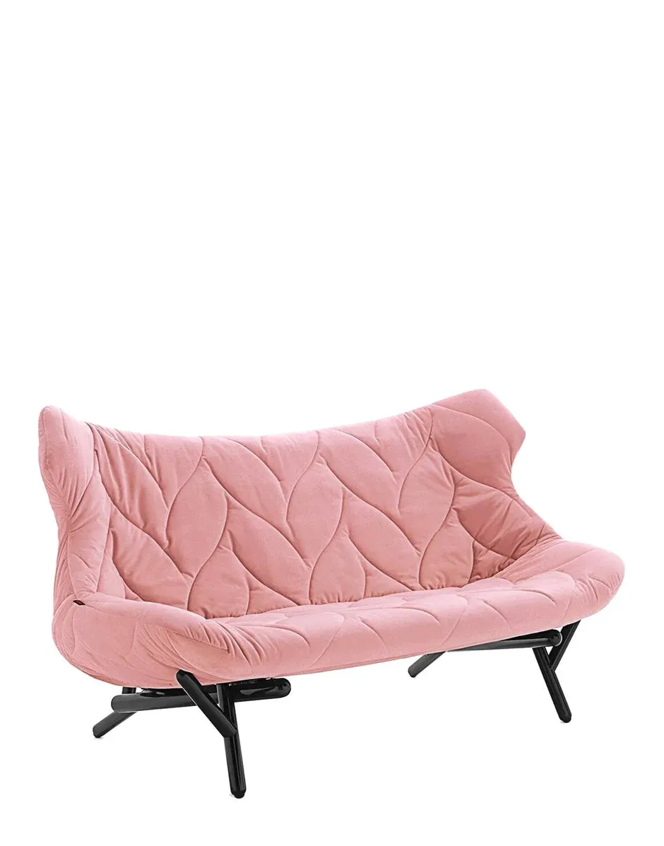 Kartell Foliage Sofa Velvet, Black/Pink