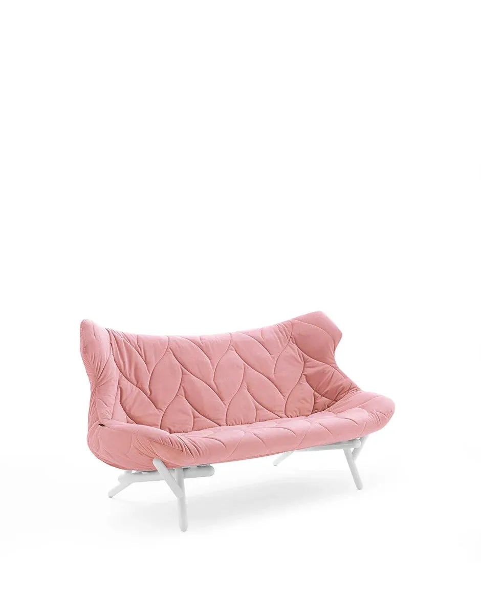 Kartell Foliage Sofa Velvet, White/Pink
