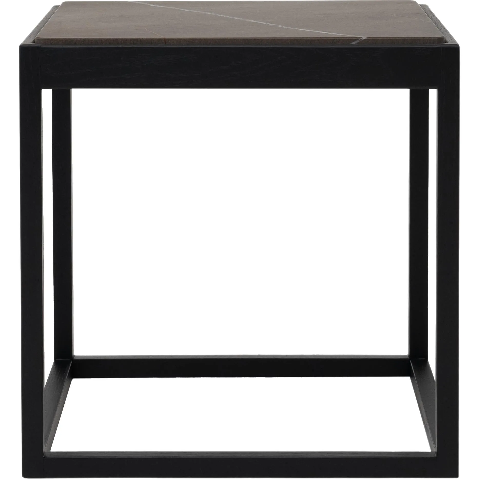 Klassik Studio Kø Cube Side Table Black Oak, Black Marble