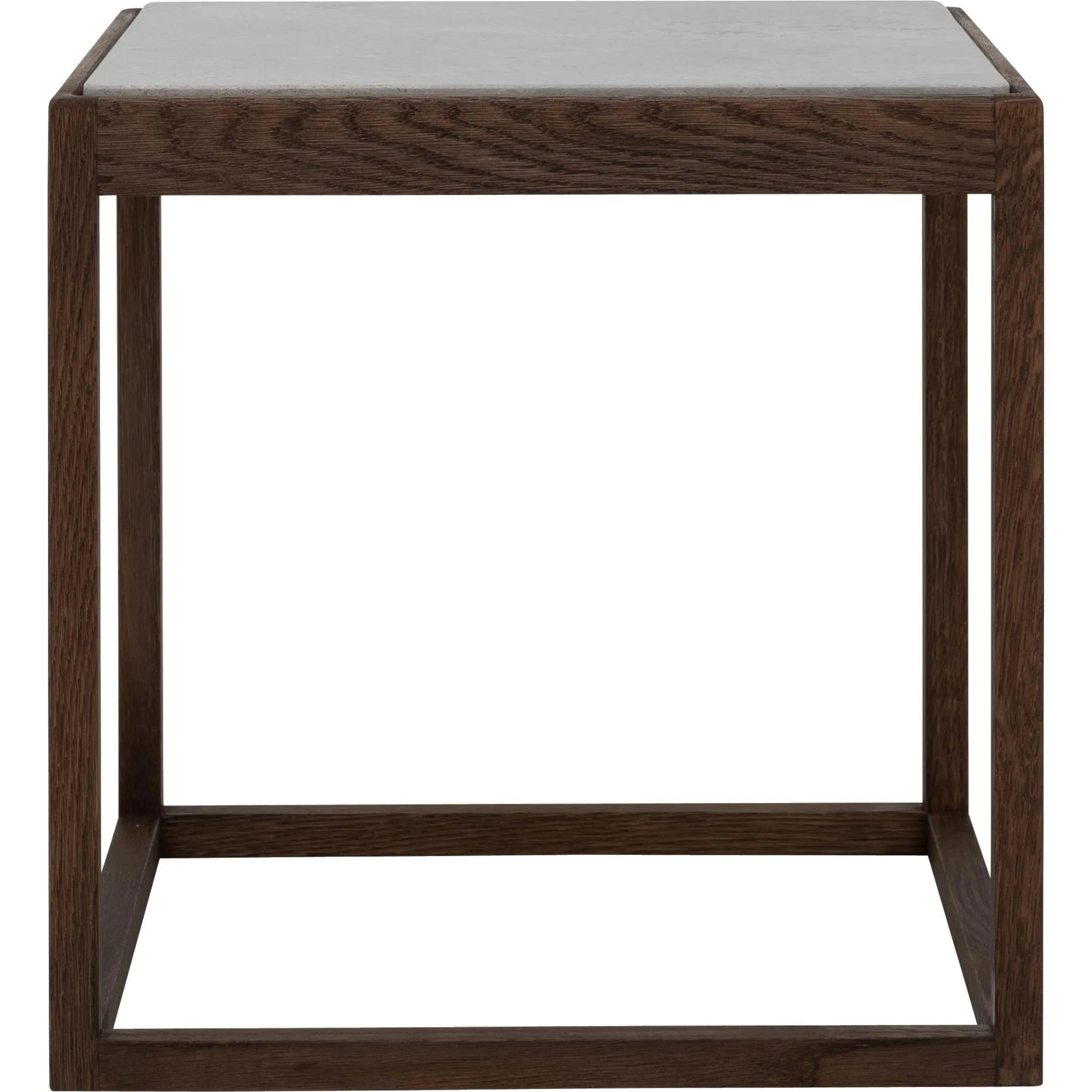 Klassik Studio Kø Cube Side Table Black Smoked Oak, Light Grey Marble