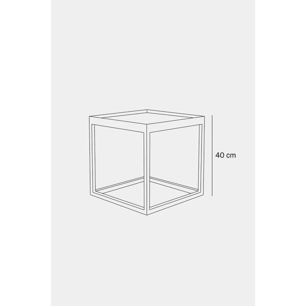 Klassik Studio Kø Cube Side Table Black Smoked Oak, Light Grey Marble