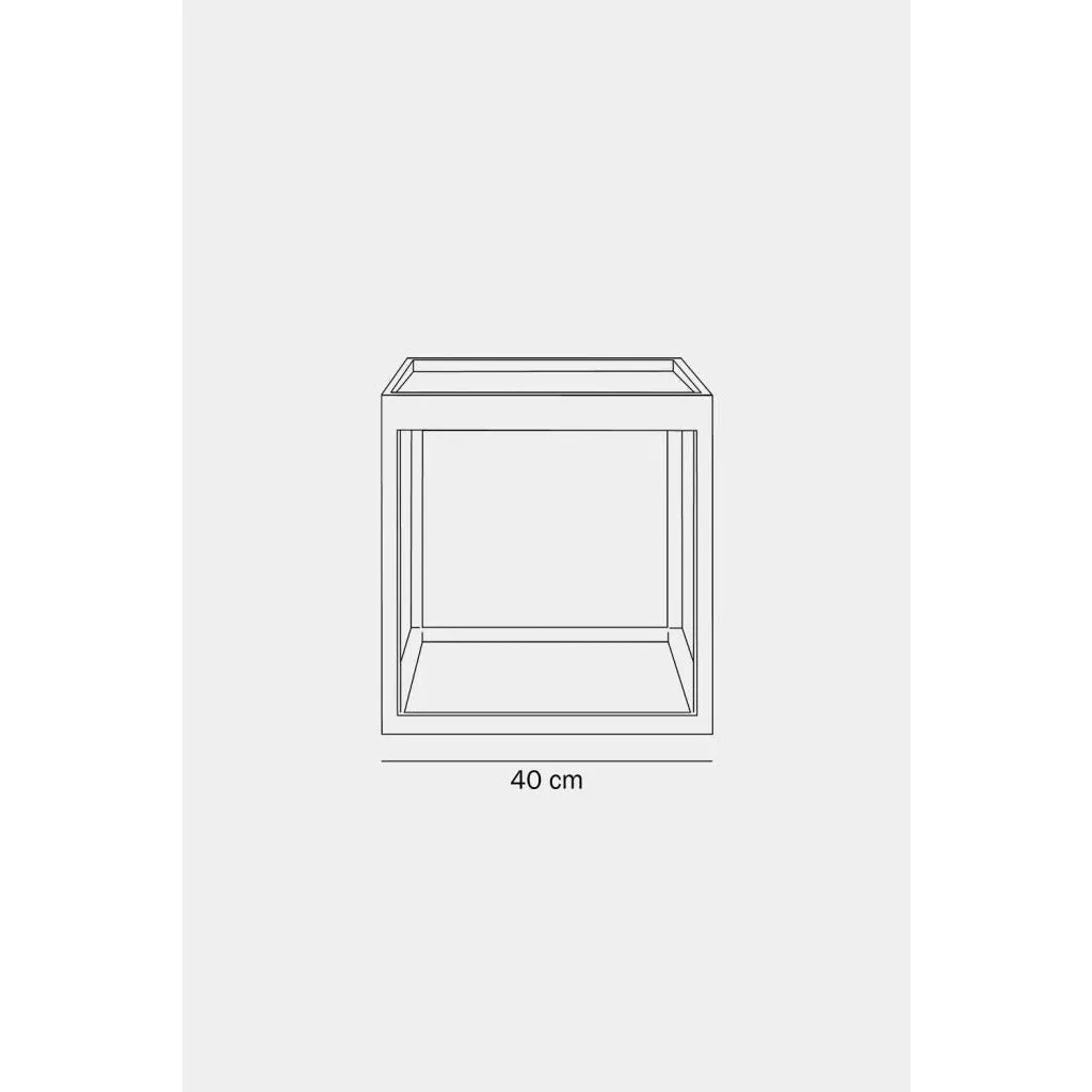 Klassik Studio Kø Cube Side Table Black Smoked Oak, Light Grey Marble