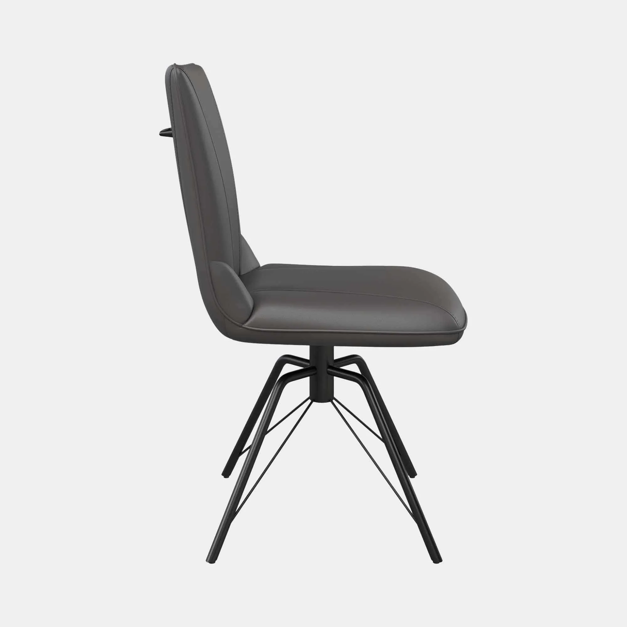 Lagos - Swivel Dining Chair In Dark Grey PU