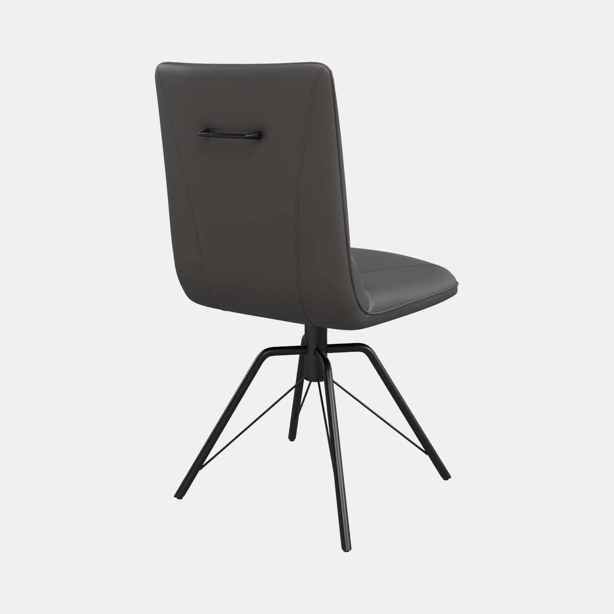 Lagos - Swivel Dining Chair In Dark Grey PU
