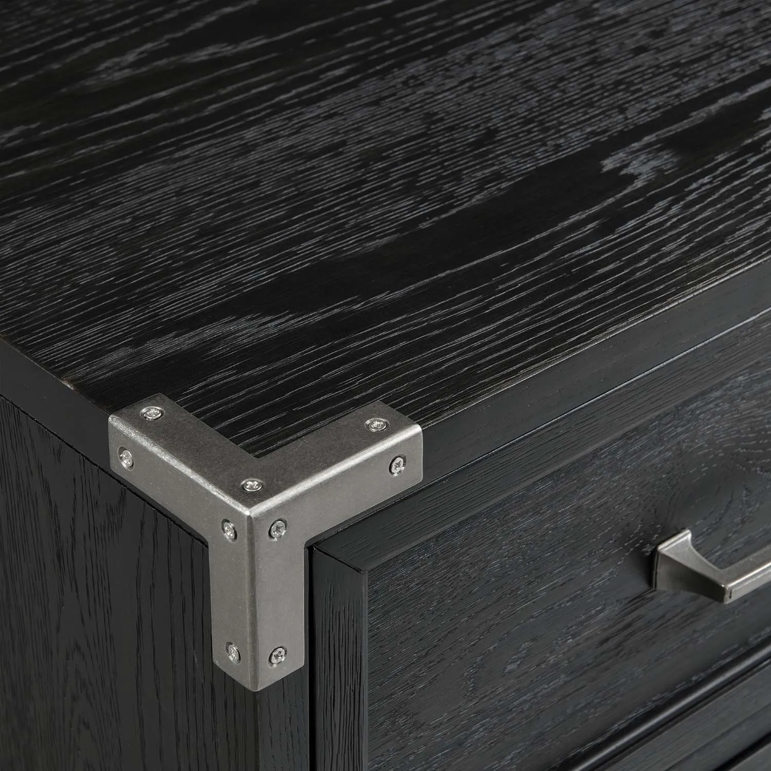 Laguna 9 Drawer Dresser - Weathered Oak, Black