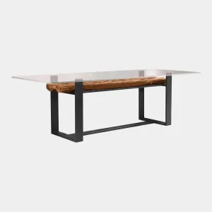 Lampu - Dining Table In Glass & Reclaimed Railway Sleeper