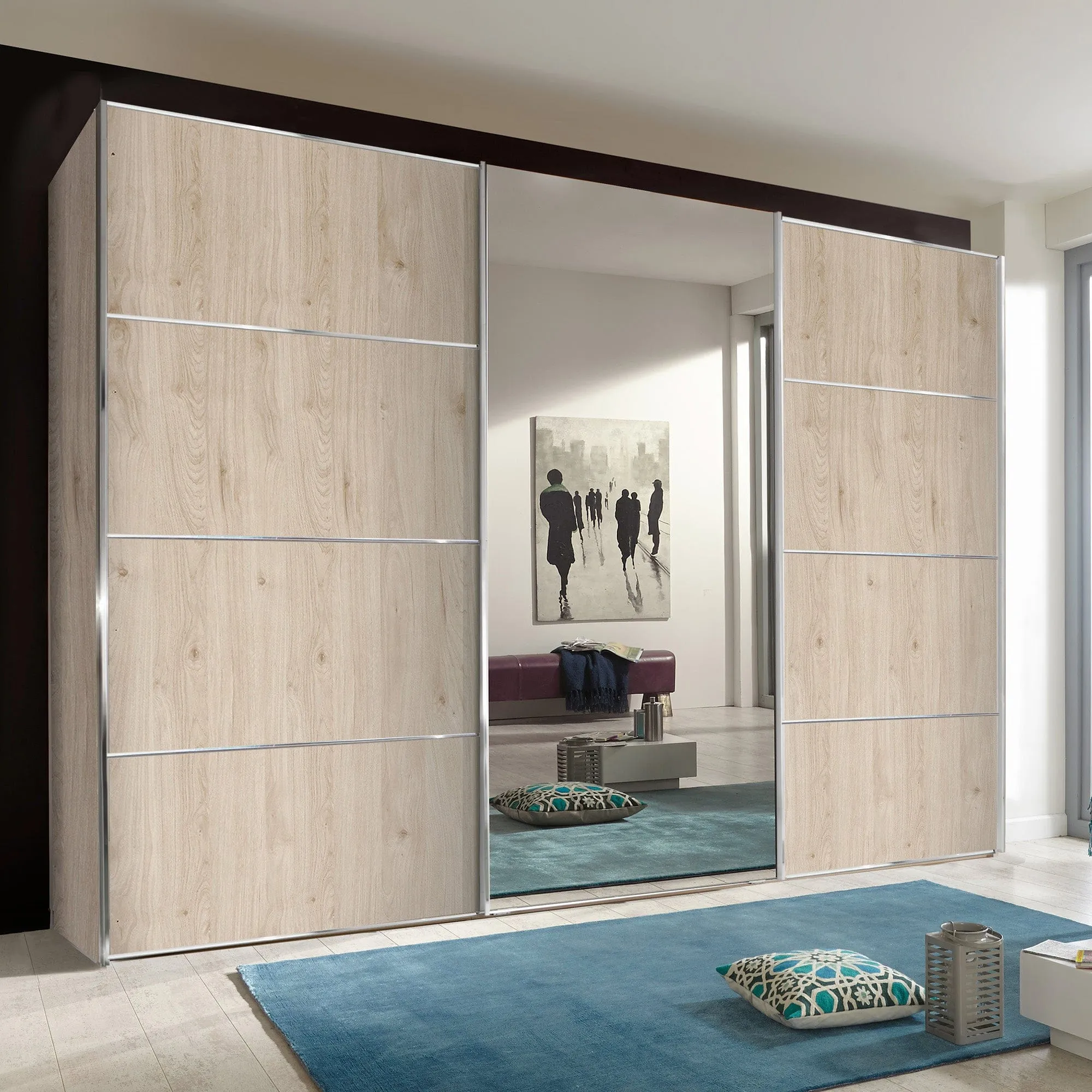 Lauderdale - Mirrored Wardrobe With Carcase Colour Front