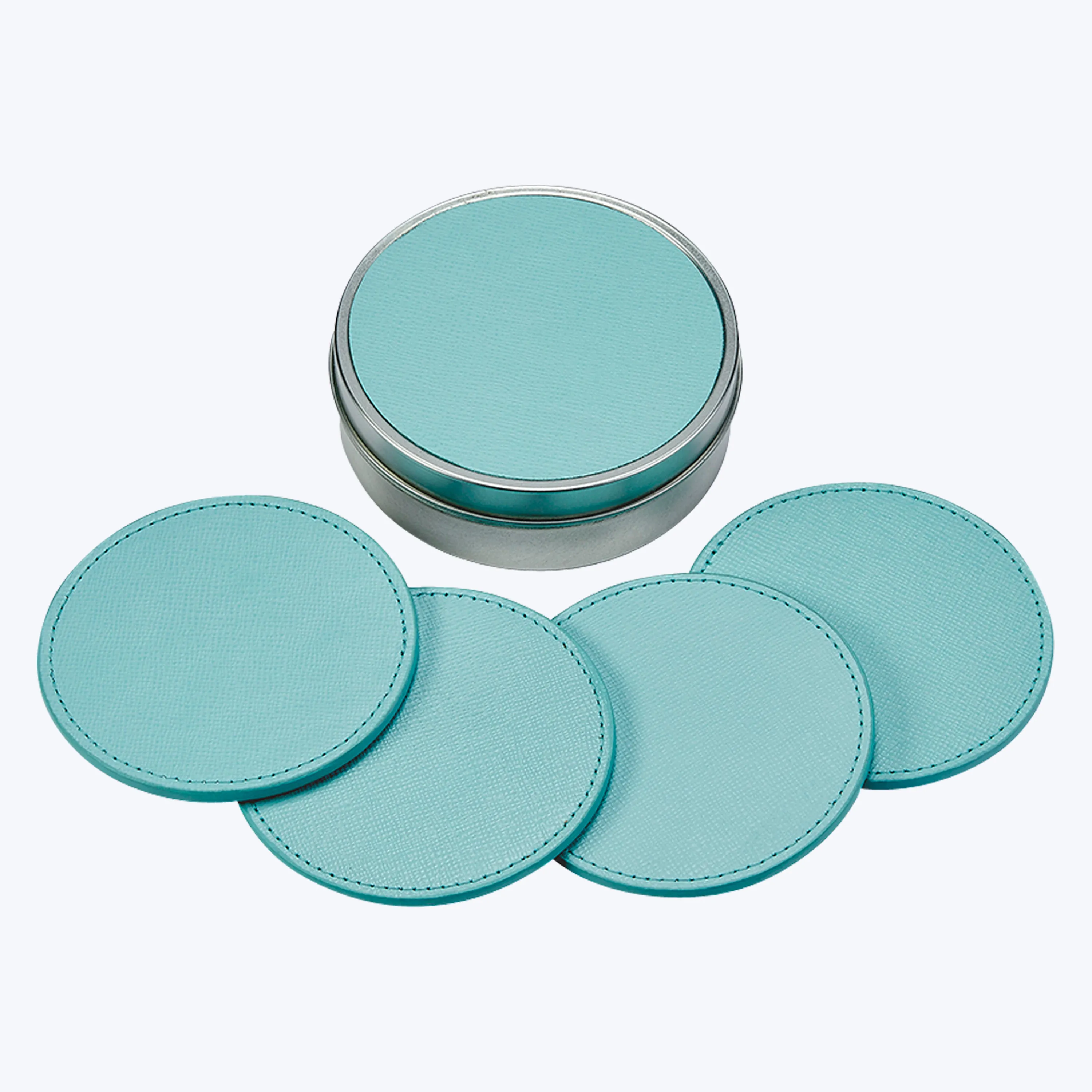 Leather Coasters with Tin Box