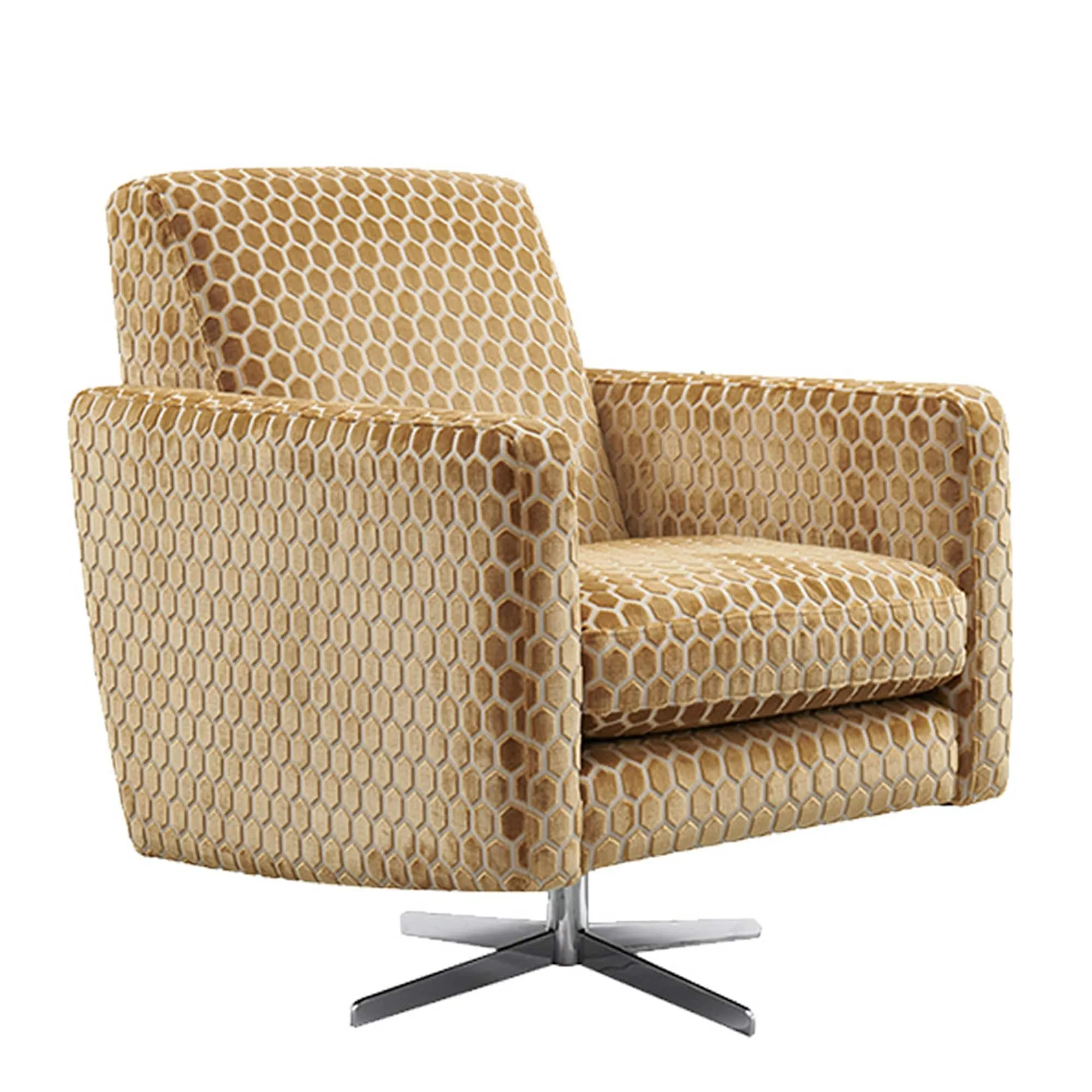 Linara - Club Swivel Chair In Fabric