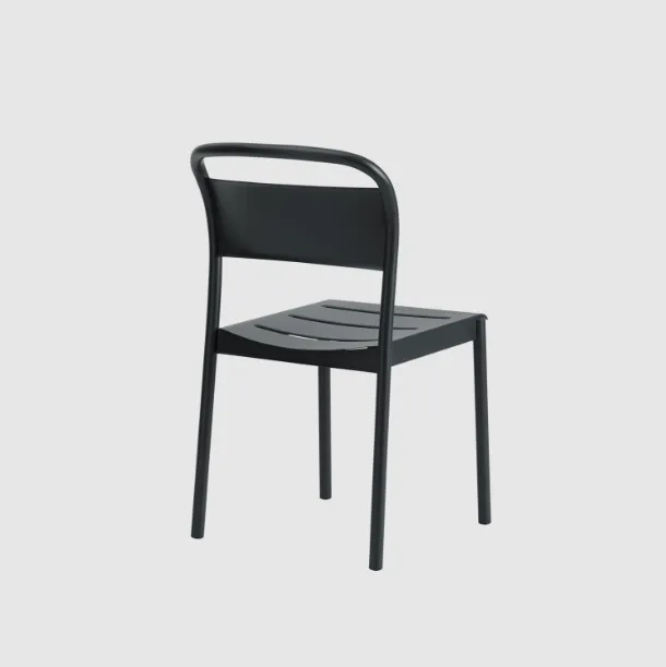 Linear Steel Side Chairs, Black