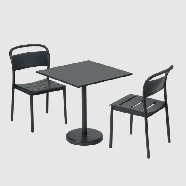 Linear Steel Side Chairs, Black