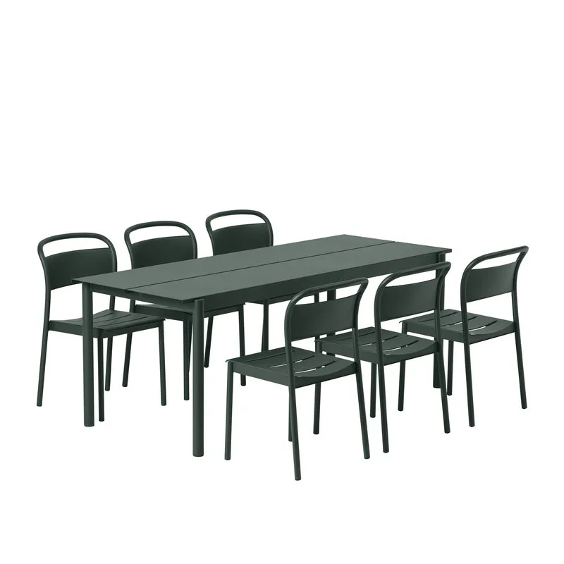 Linear Steel Side Chairs, Burnt Orange