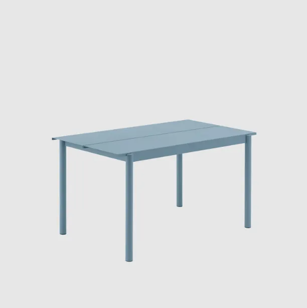 Linear Steel Table, Pale Blue 140cm