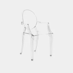 Louis - Armchair In Crystal Ghost Polycarbonate