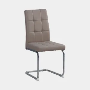 Lucas - Cantilever Dining Chair In PU With Chrome Base