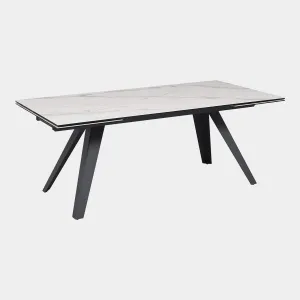 Lucio - 200cm Extending Dining Table With Matte White Ceramic Top