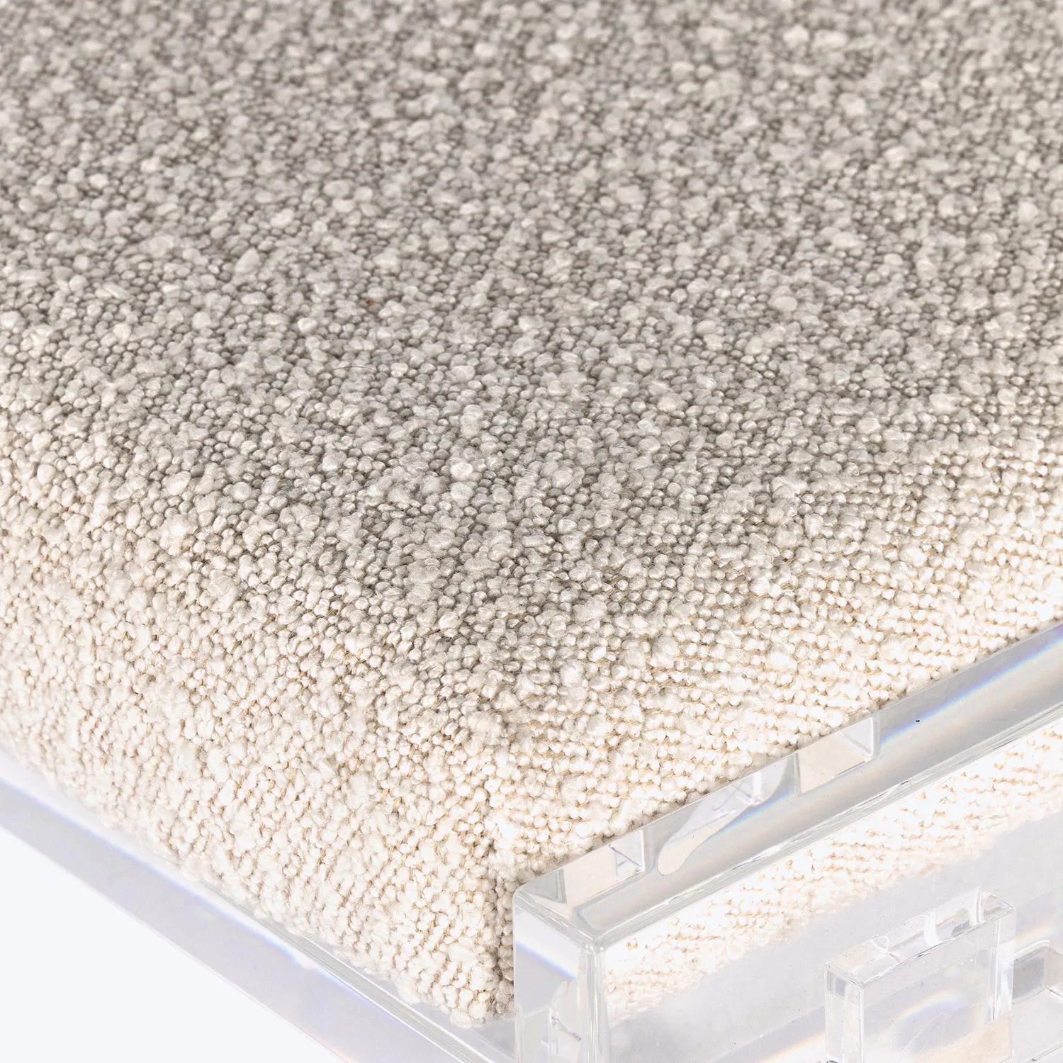 Lucite Upholstered Bench