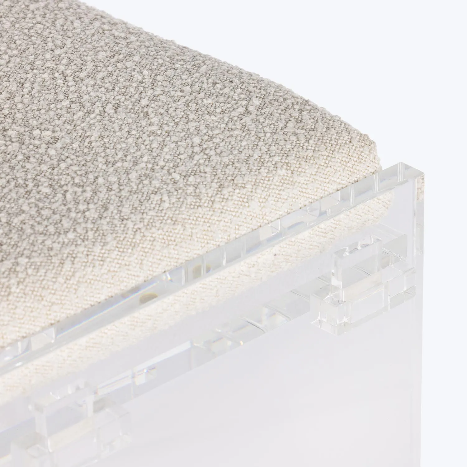 Lucite Upholstered Bench