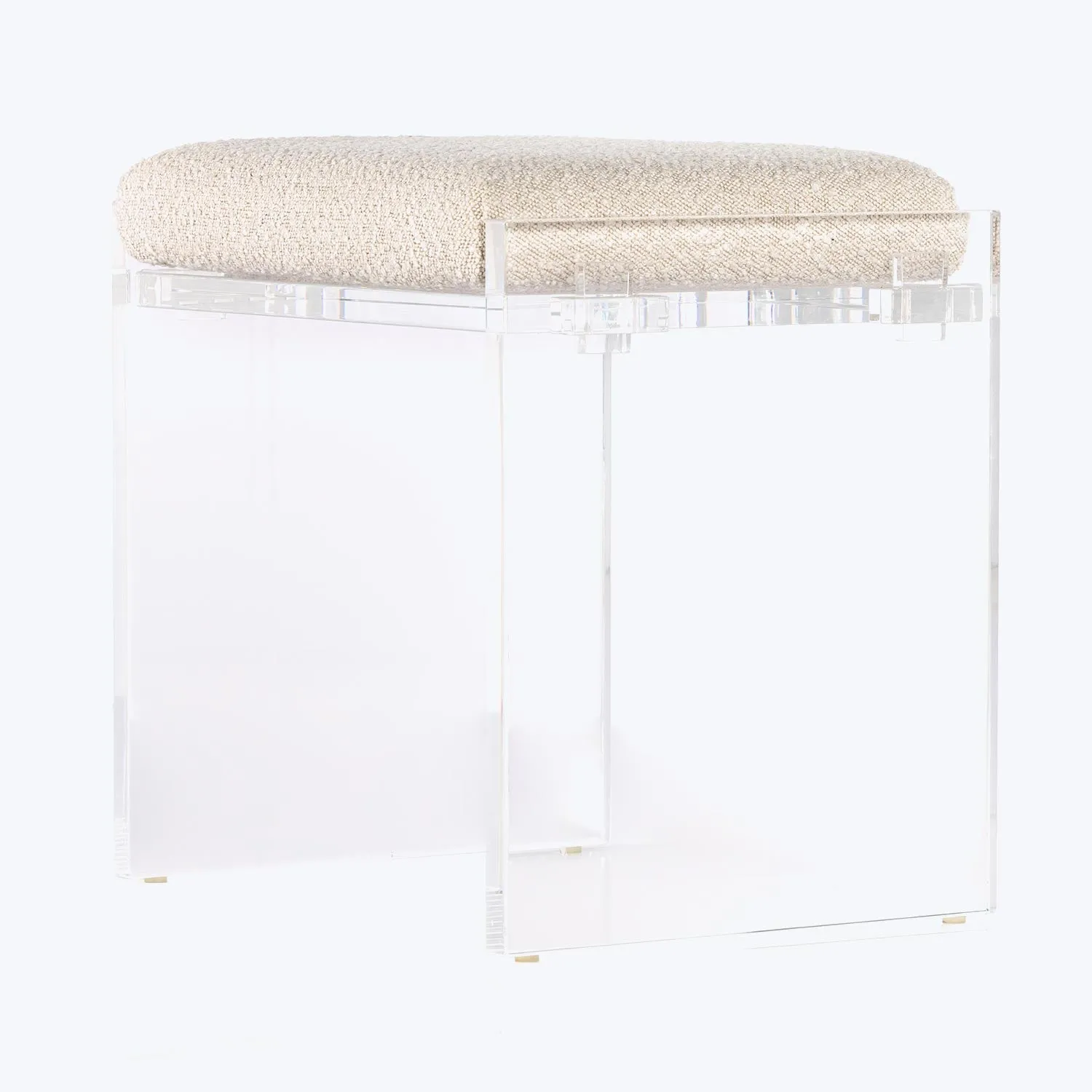 Lucite Upholstered Bench