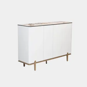 Majestic - 135cm 4 Door Sideboard With Matte White Ceramic Top