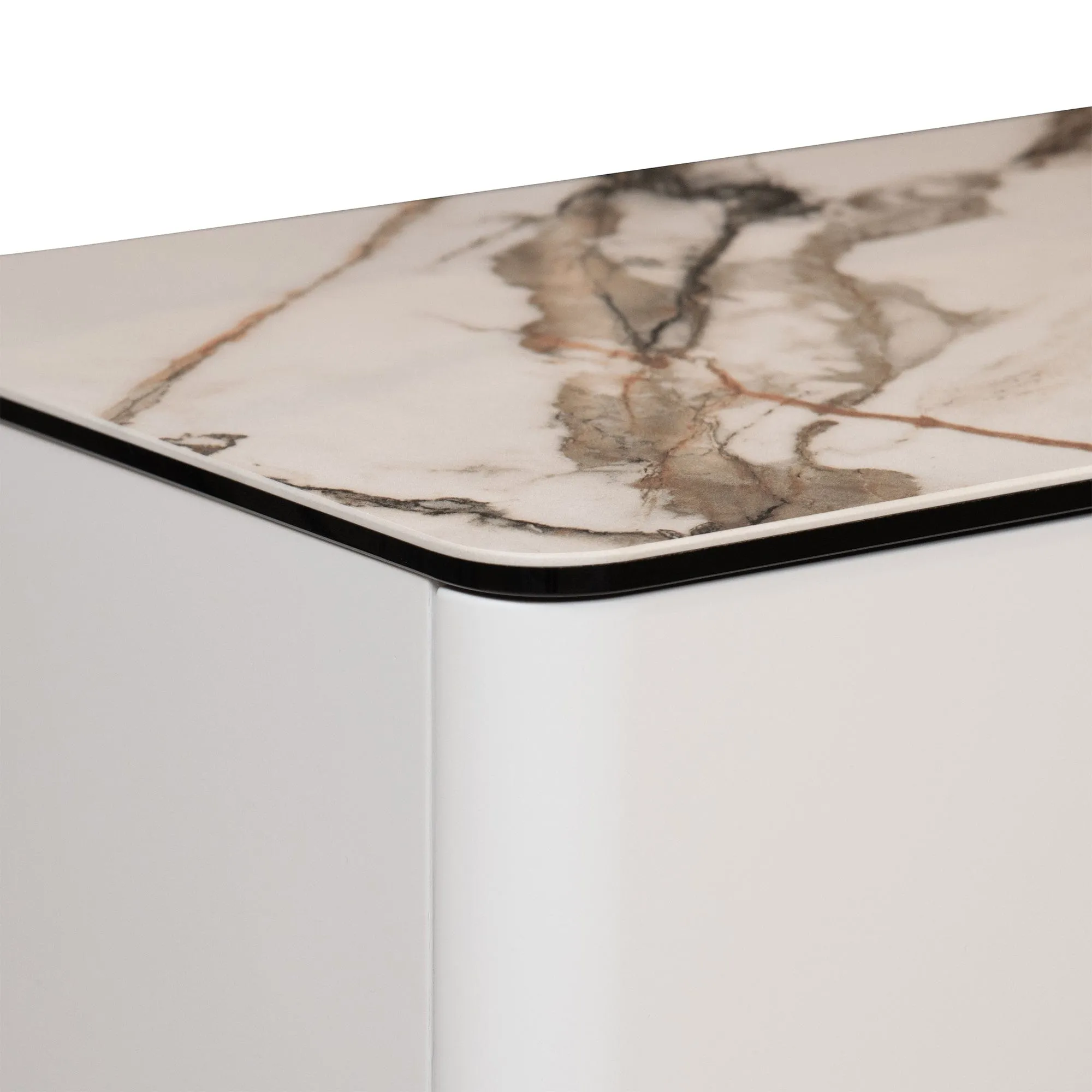 Majestic - 135cm 4 Door Sideboard With Matte White Ceramic Top