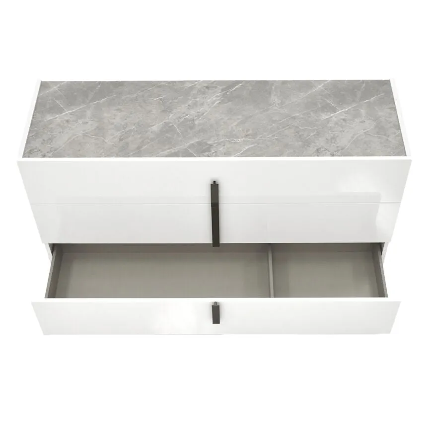 Mara 6 Drawer Dresser - White Lacquer