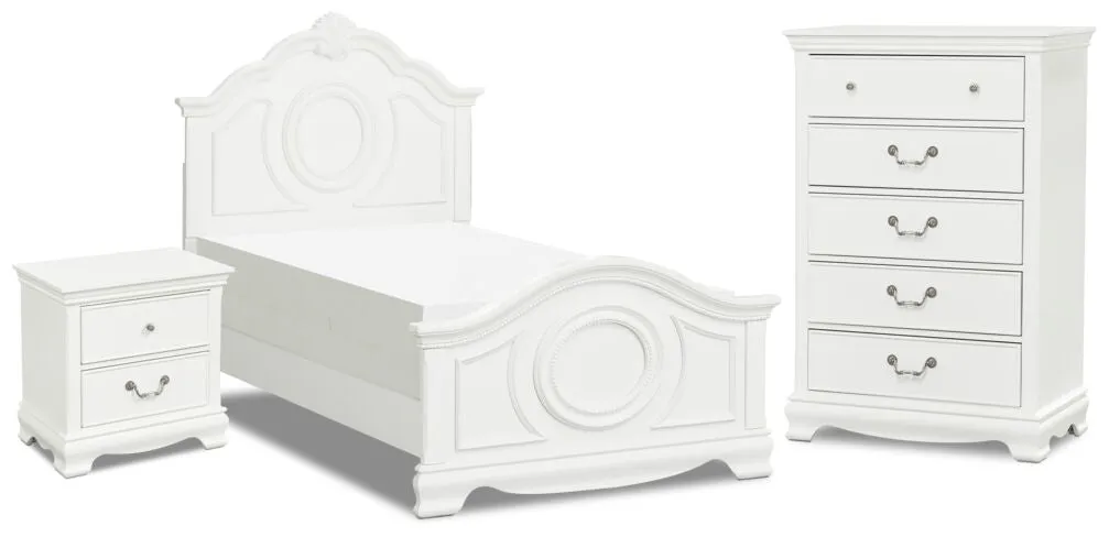 Melanie 5-Piece Twin Bedroom Package - White