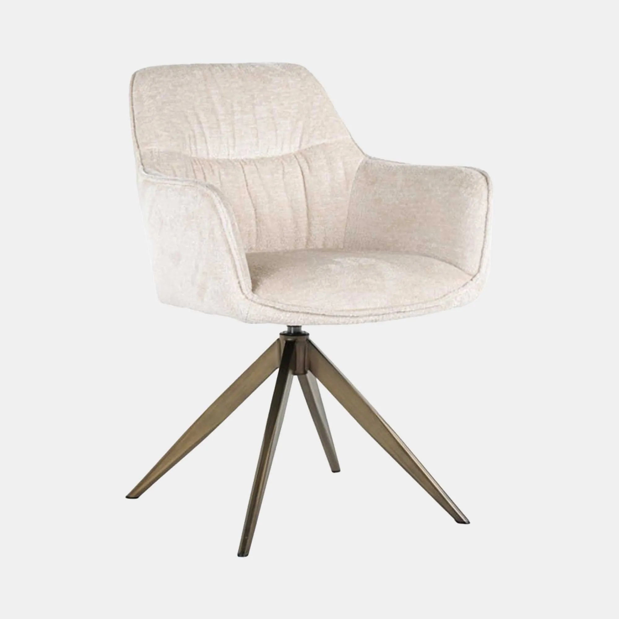 Mila - Dining Chair In White Chenille