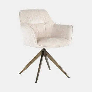 Mila - Dining Chair In White Chenille