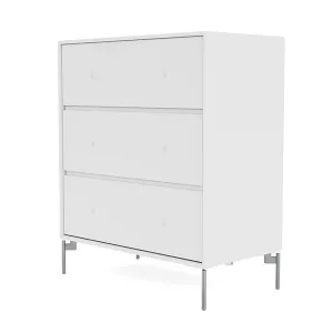 Montana Carry Dresser With Legs, Snow White/Matt Chrome
