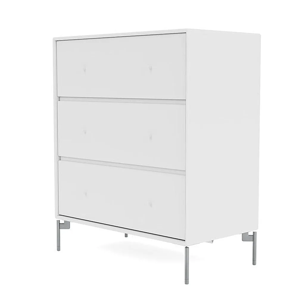 Montana Carry Dresser With Legs, Snow White/Matt Chrome