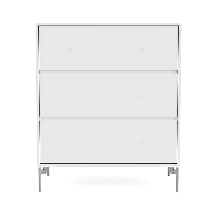 Montana Carry Dresser With Legs, Snow White/Matt Chrome
