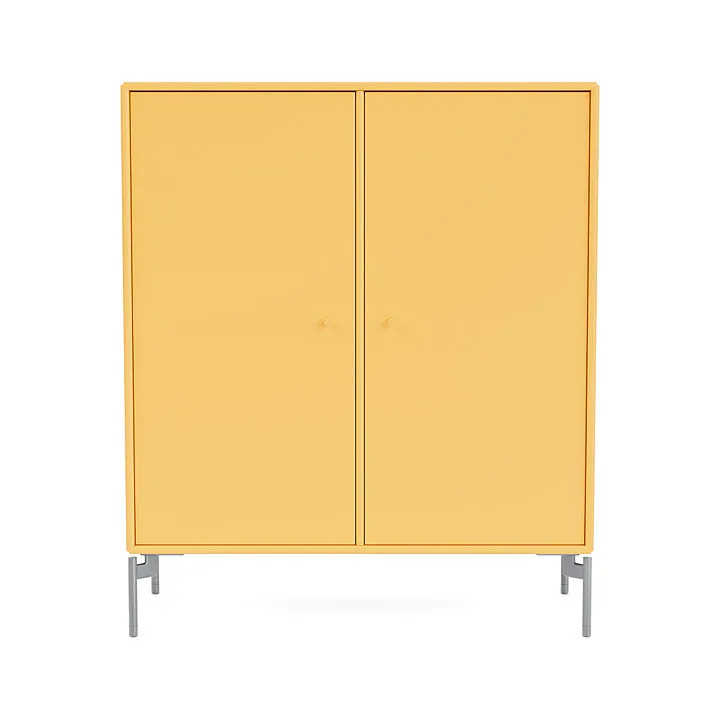 Montana Cover Cabinet With Legs, Acacia/Matt Chrome