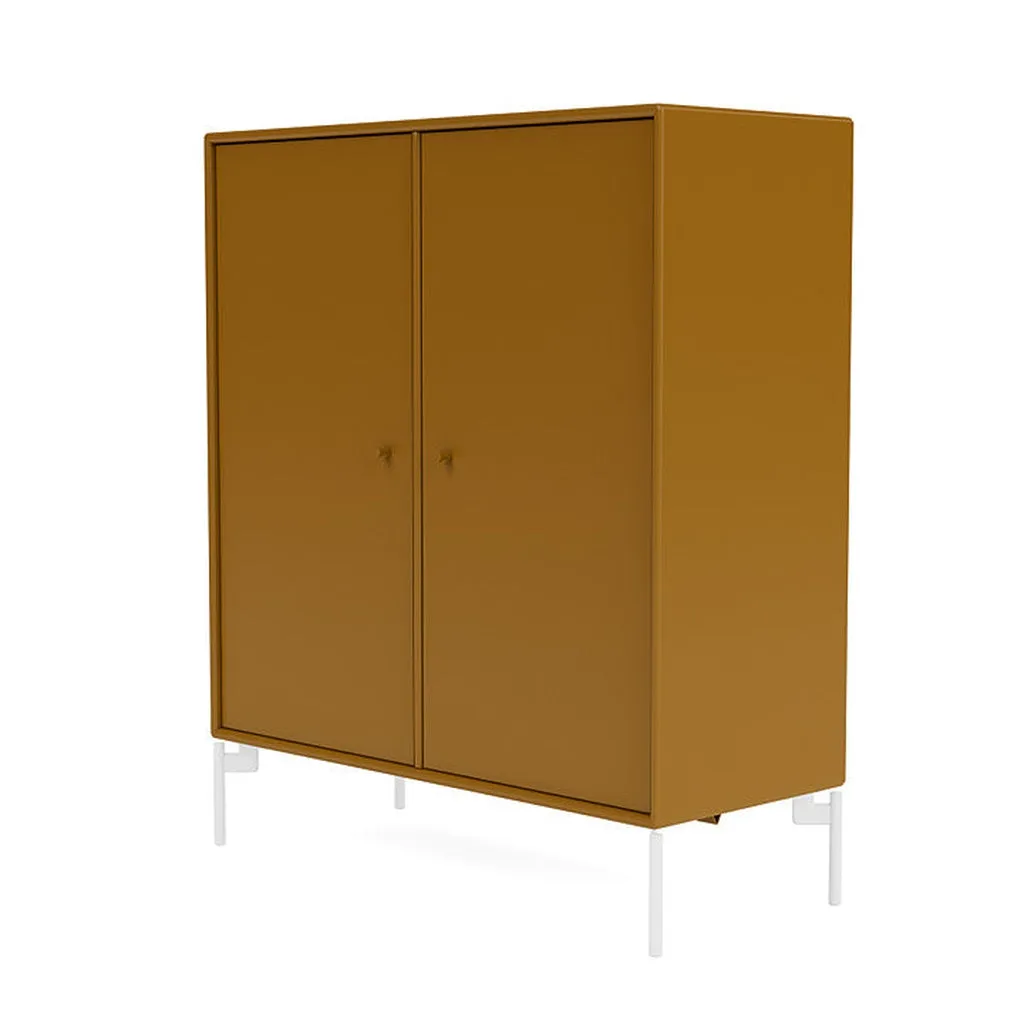 Montana Cover Cabinet With Legs, Amber/Snow White