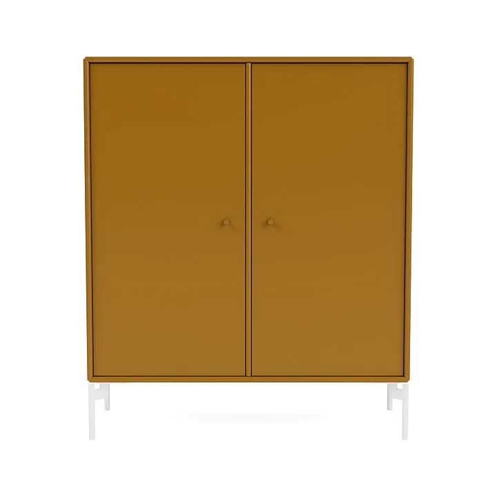 Montana Cover Cabinet With Legs, Amber/Snow White