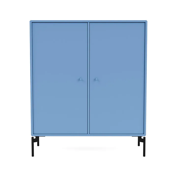 Montana Cover Cabinet With Legs, Azure Blue/Black